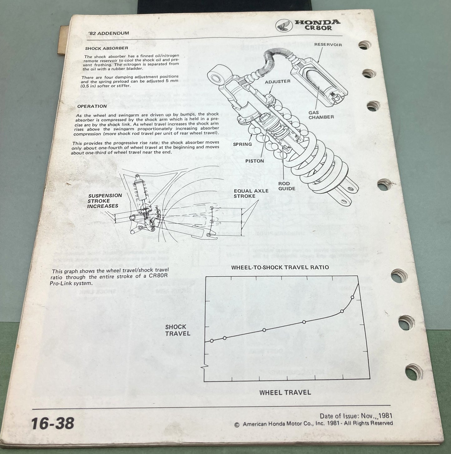 Genuine Honda 6116902 CR80R Shop Manual '80-'82