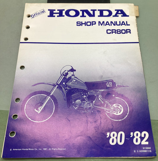 Genuine Honda 6116902 CR80R Shop Manual '80-'82