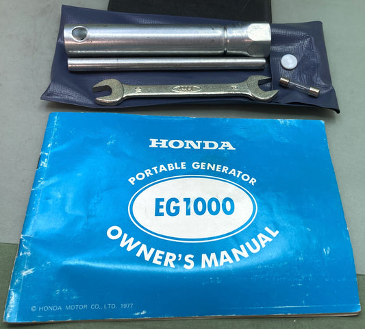 Genuine Honda 3187500 EG1000 Portable Generator Owner's Manual 1977 wi/ Tool Bag