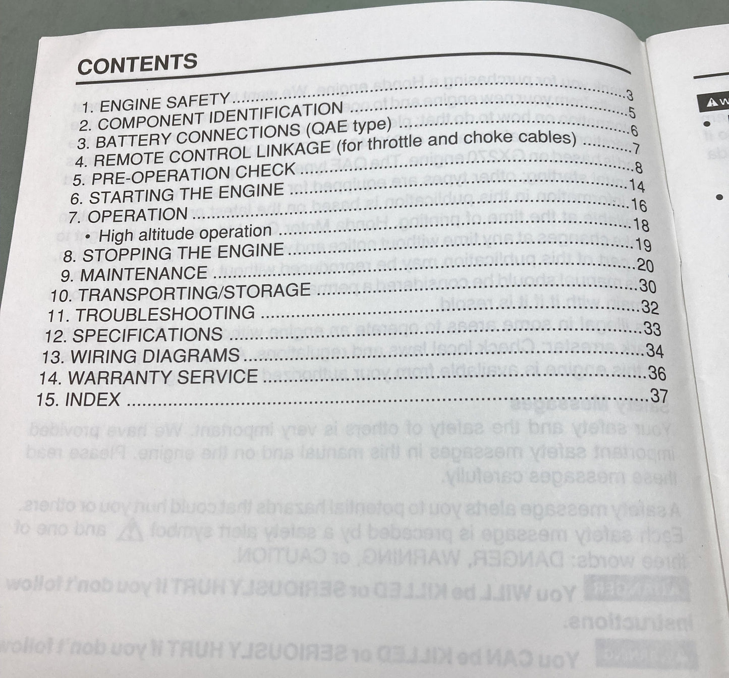 Genuine Honda 31ZH9602 GX240 GX270 GX340 GX390 Owner's Manual 1992