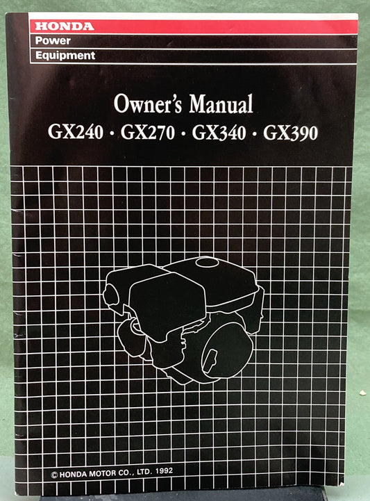 Genuine Honda 31ZH9602 GX240 GX270 GX340 GX390 Owner's Manual 1992
