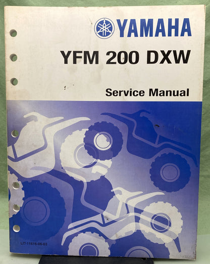 Genuine Yamaha LIT-11616-06-63 YFM 200 DXW Service Manual 1988