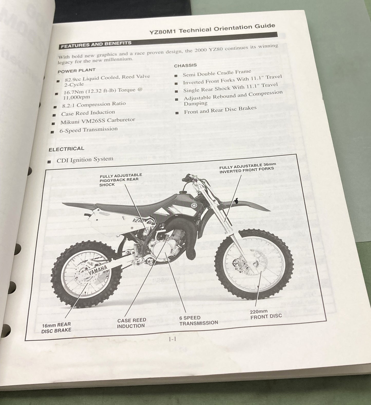 Genuine Yamaha 99-310 Off-Road Models Technical Orientation Guide 2000