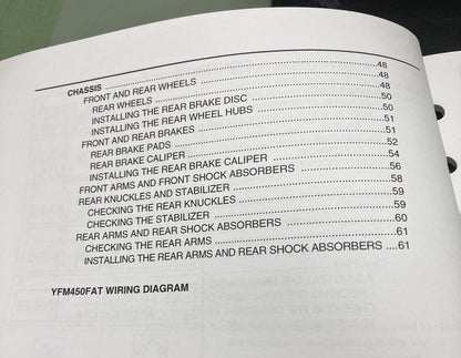 Genuine Yamaha LIT-11616-18-35 YFM450FAT Supp. Service Manual 2004