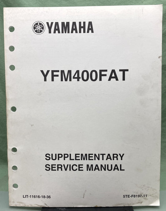 Genuine Yamaha LIT-11616-18-36 YFM400FAT Supp. Service Manual 2004