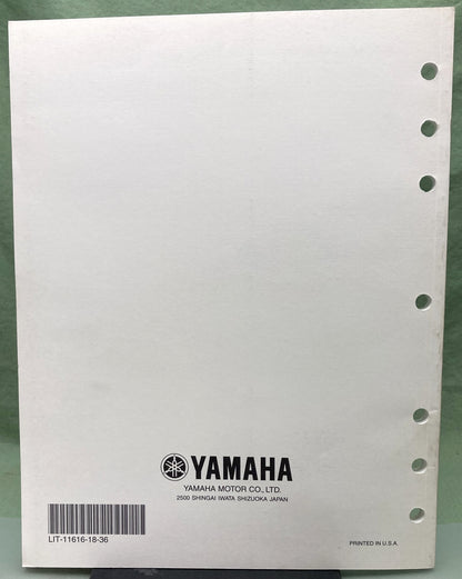 Genuine Yamaha LIT-11616-18-36 YFM400FAT Supp. Service Manual 2004