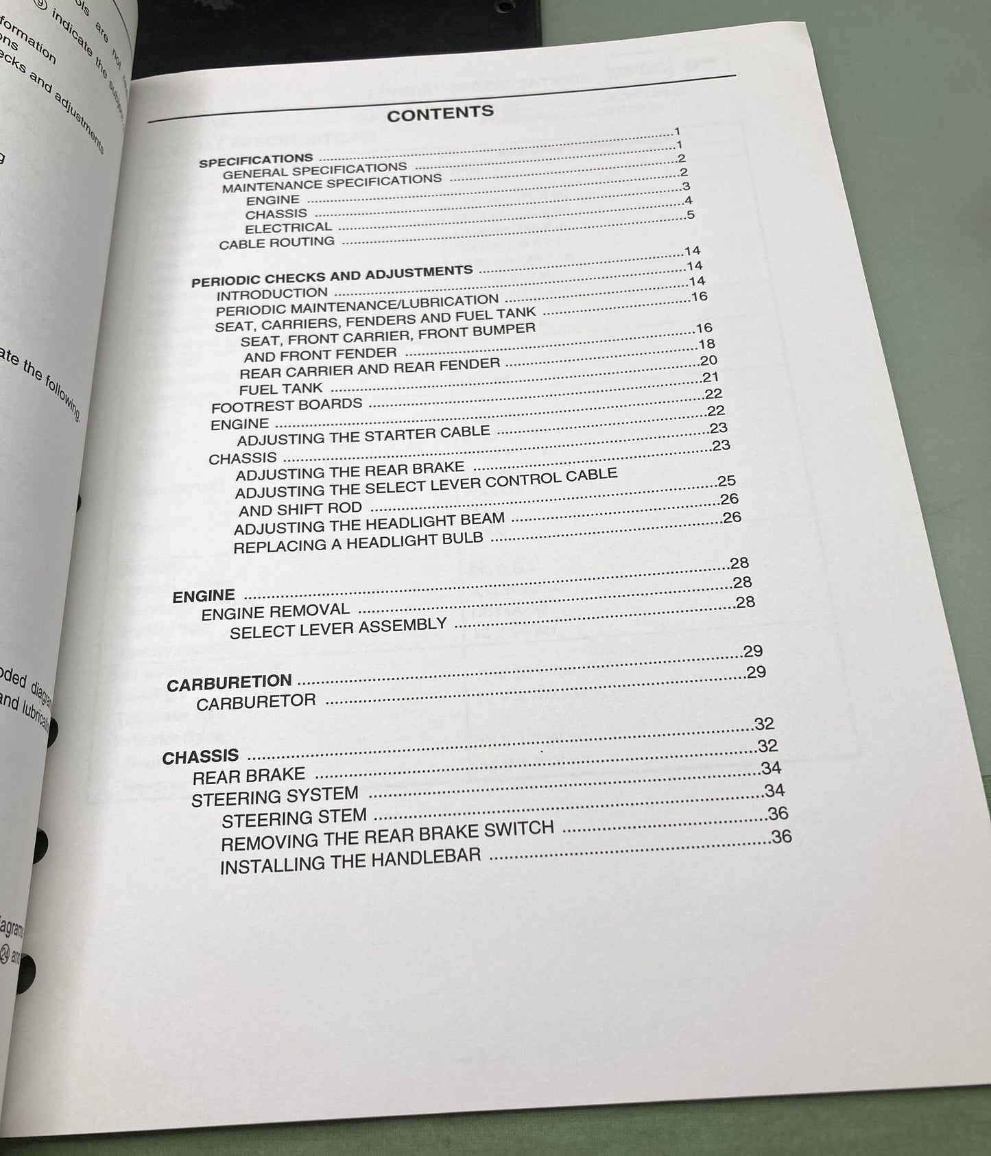 Genuine Yamaha LIT-11616-18-41 YFM250BT Supp. Service Manual 2004