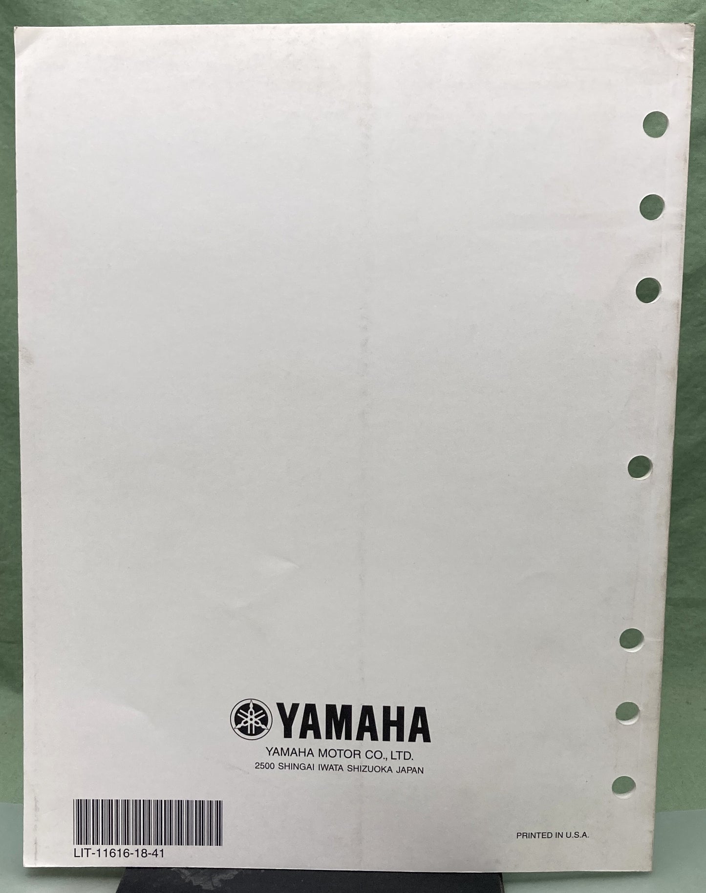 Genuine Yamaha LIT-11616-18-41 YFM250BT Supp. Service Manual 2004