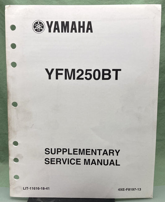 Genuine Yamaha LIT-11616-18-41 YFM250BT Supp. Service Manual 2004