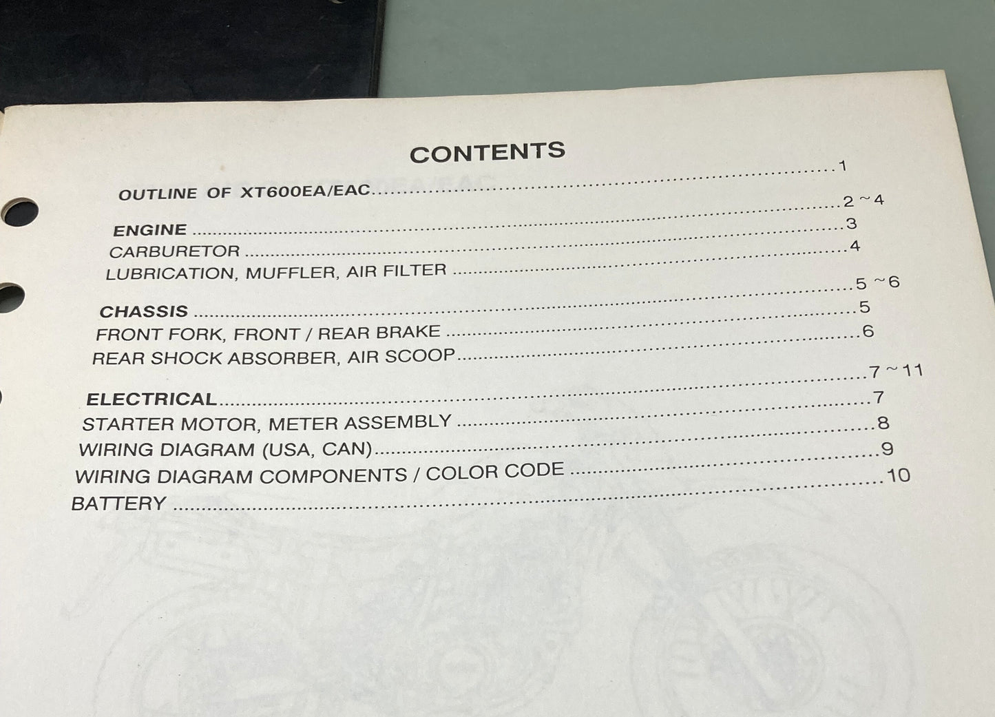Genuine Yamaha FPR90-005 XT600EA/EAC Service Guide 1990
