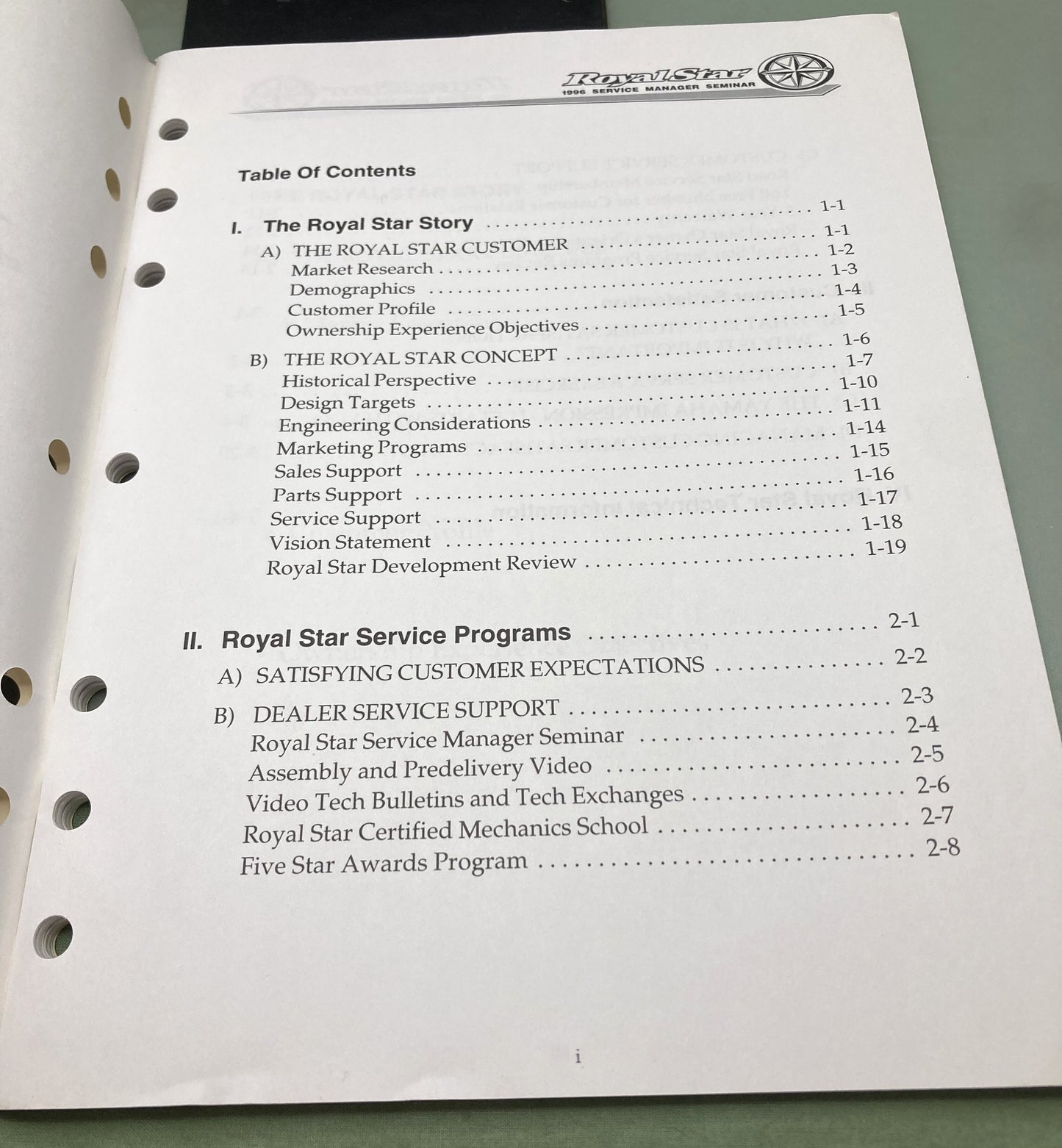 Genuine Yamaha 96-003 Royal Star Service Manager Seminar 1996