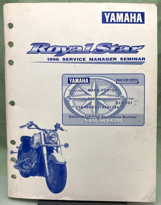 Genuine Yamaha 96-003 Royal Star Service Manager Seminar 1996