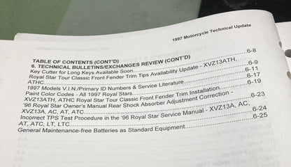 Genuine Yamaha 97-034 Motorcycle Technical Update 1997