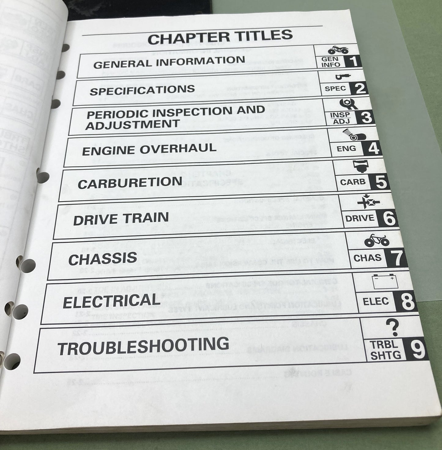 Genuine Yamaha LIT-11616-12-01 YFM250XL(C) Service Manual 1998