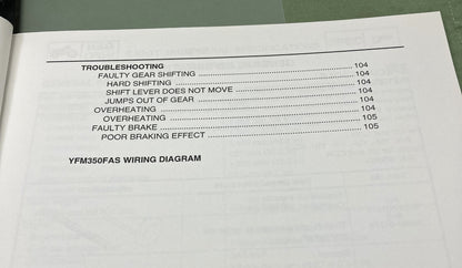 Genuine Yamaha LIT-11616-17-32 YFM350FAS Supp. Service Manual 2003