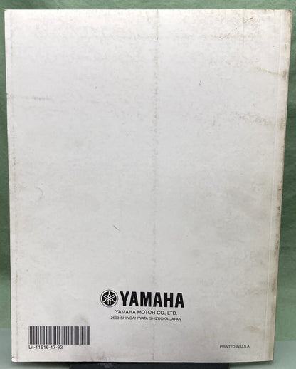 Genuine Yamaha LIT-11616-17-32 YFM350FAS Supp. Service Manual 2003