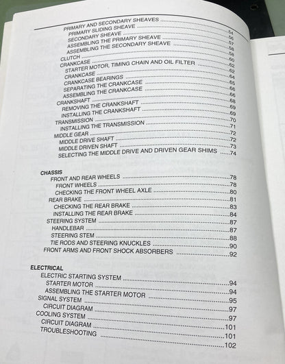 Genuine Yamaha LIT-11616-17-33 YFM350AS Supp. Service Manual 2003