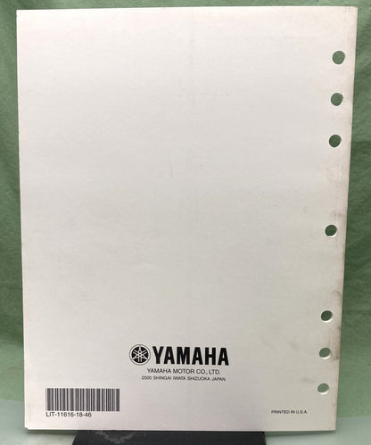 Genuine Yamaha LIT-11616-18-46 YXR660FAT Supp. Service Manual 2004