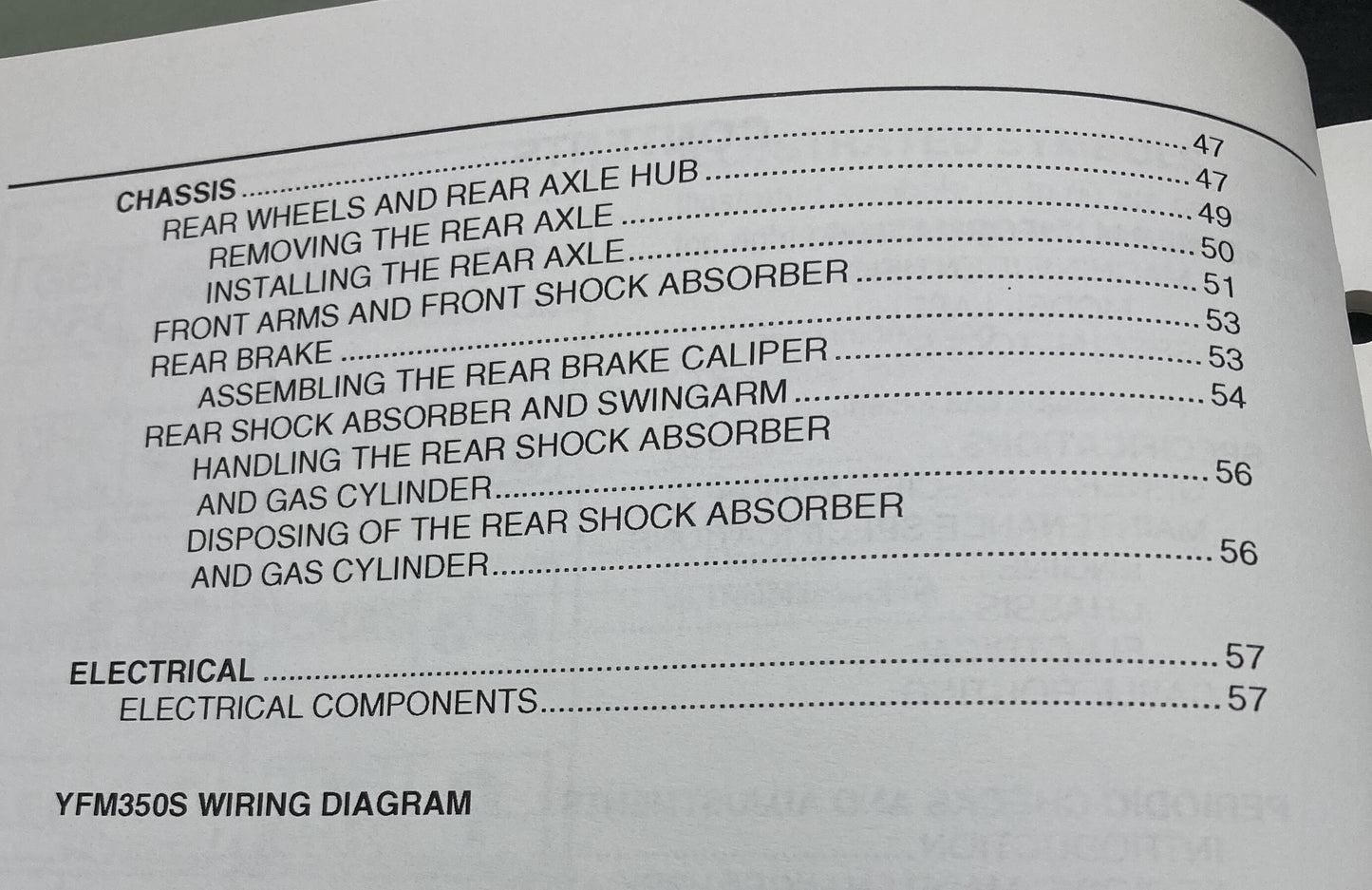 Genuine Yamaha LIT-11616-17-57 YFM350S Supp. Service Manual 2004