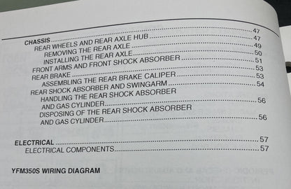 Genuine Yamaha LIT-11616-17-57 YFM350S Supp. Service Manual 2004
