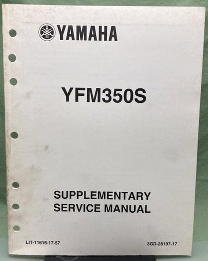 Genuine Yamaha LIT-11616-17-57 YFM350S Supp. Service Manual 2004