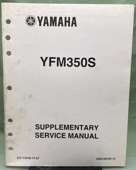 Genuine Yamaha LIT-11616-17-57 YFM350S Supp. Service Manual 2004