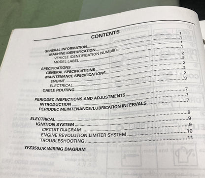 Genuine Yamaha LIT-11616-YF-36 YFZ350 Service Manual 1997