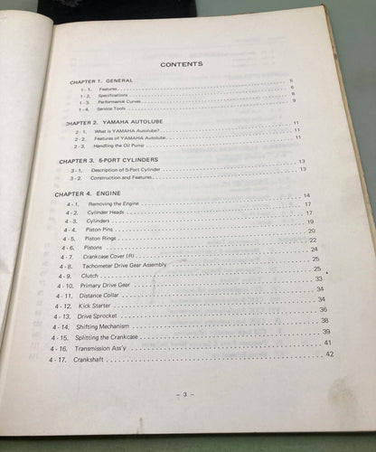 Genuine Yamaha LIT-11613-37-99 YCS Series Service Manual 1967-1972