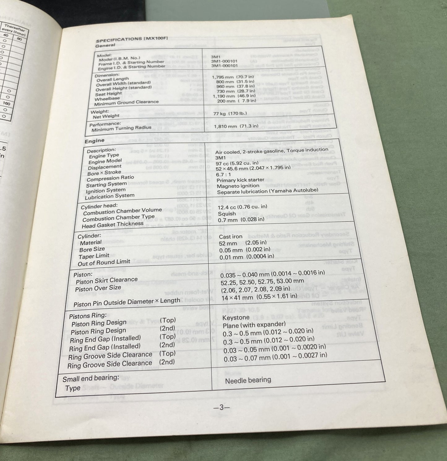 Genuine Yamaha LIT-11616-01-63 MX100F MX175F Service Manual 1978