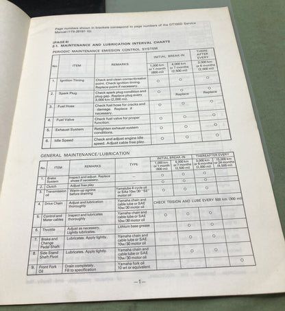 Genuine Yamaha LIT-11616-01-02 DT100E Supp. Service Manual 1977