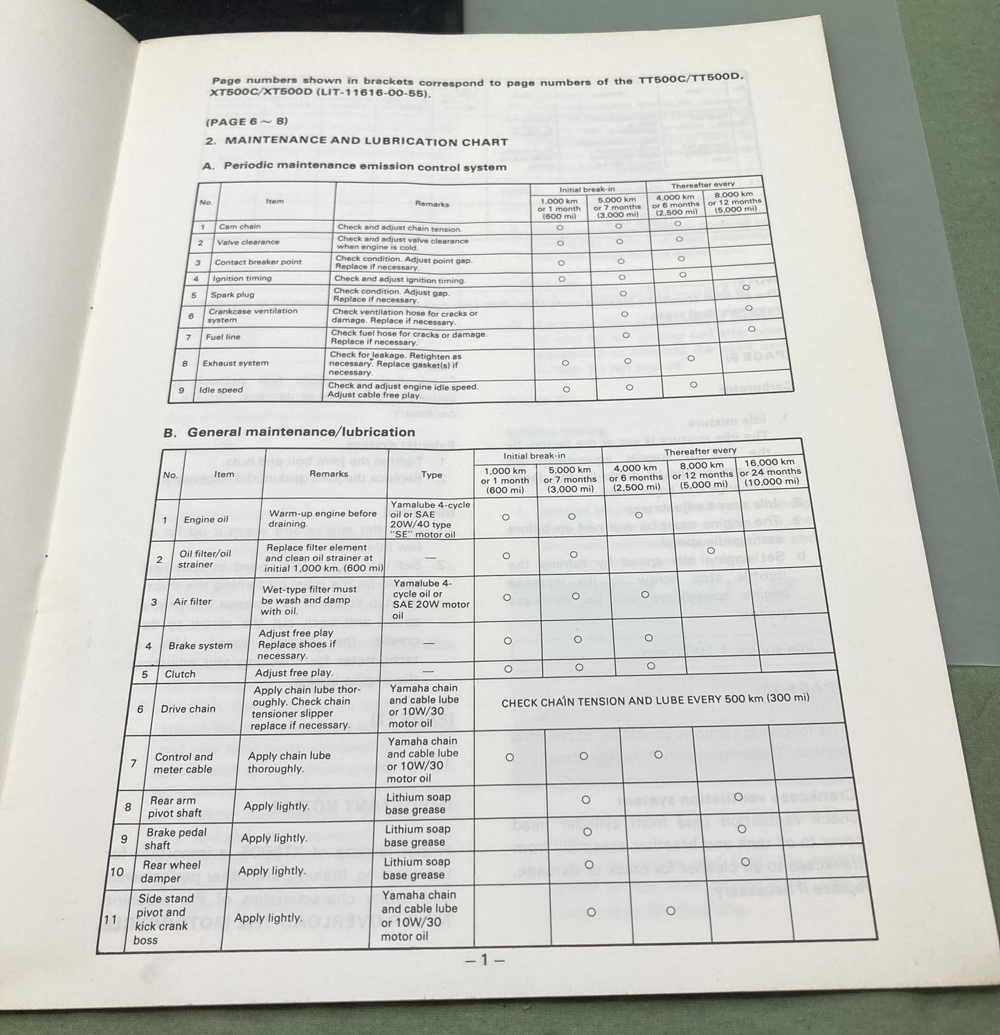 Genuine Yamaha LIT-11616-01-05 XT500E Supp. Service Manual 1978