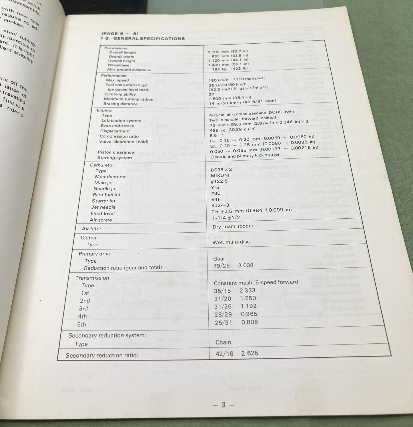 Genuine Yamaha 1J3-28197-10 XS500C Supp. Service Manual 1976