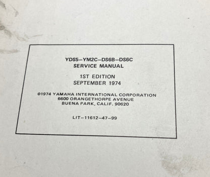 Genuine Yamaha LIT-11612-47-99 250/305 Service Manual 1974