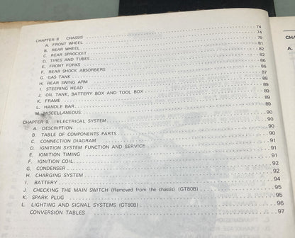 Genuine Yamaha LIT-11613-93-01 GT80B GTMXB Service Manual 1974