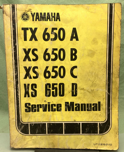 Genuine Yamaha LIT-11616-01-52 650 Service Manual 1975