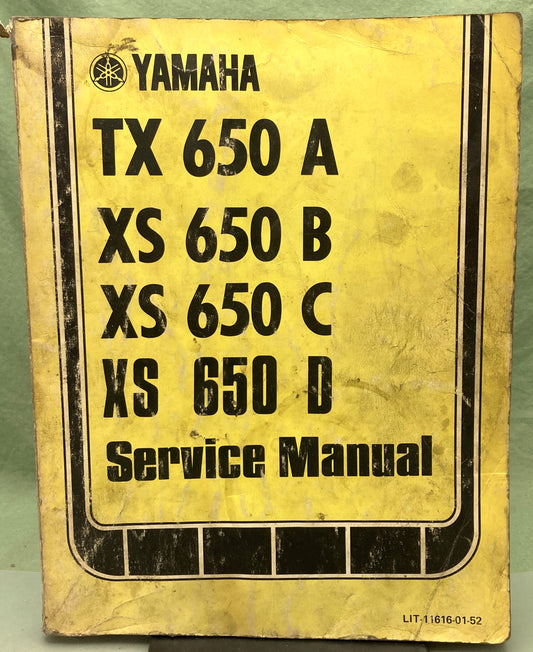 Genuine Yamaha LIT-11616-01-52 650 Service Manual 1975