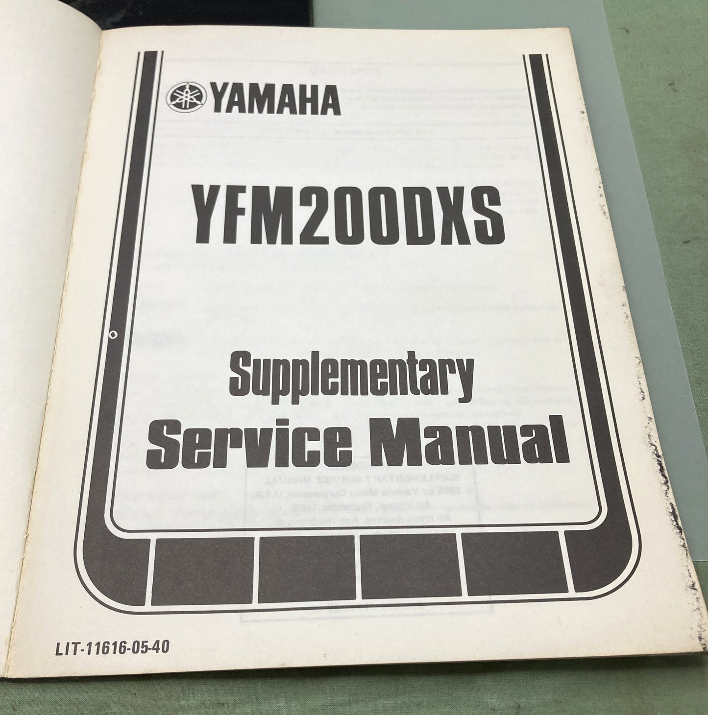 Genuine Yamaha LIT-11616-05-40 YFM 200 DXS Supp. Service Manual 1985
