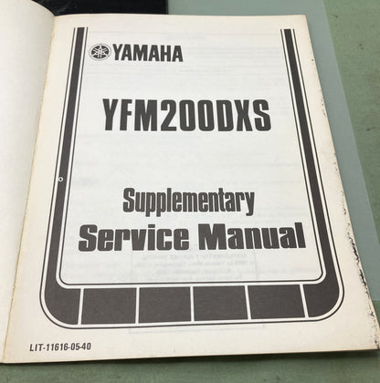 Genuine Yamaha LIT-11616-05-40 YFM 200 DXS Supp. Service Manual 1985
