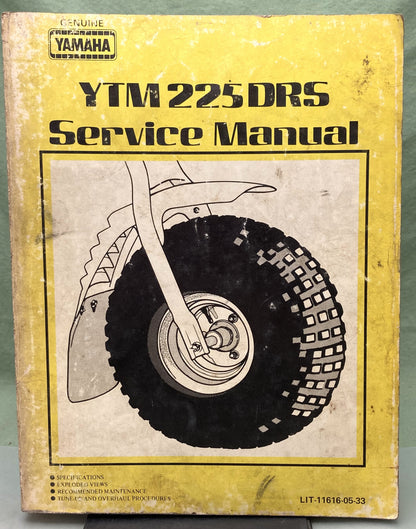 Genuine Yamaha LIT-11616-05-33 YTM225DRS Service Manual 1985