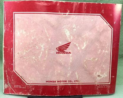 Genuine Honda 31GBF660 CR80R/CR80RB Expert Owner's Manual 1999