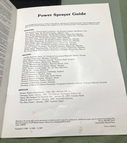 Genuine Broyhill 11254-2 Power Sprayer Guide 3rd Edition 1990