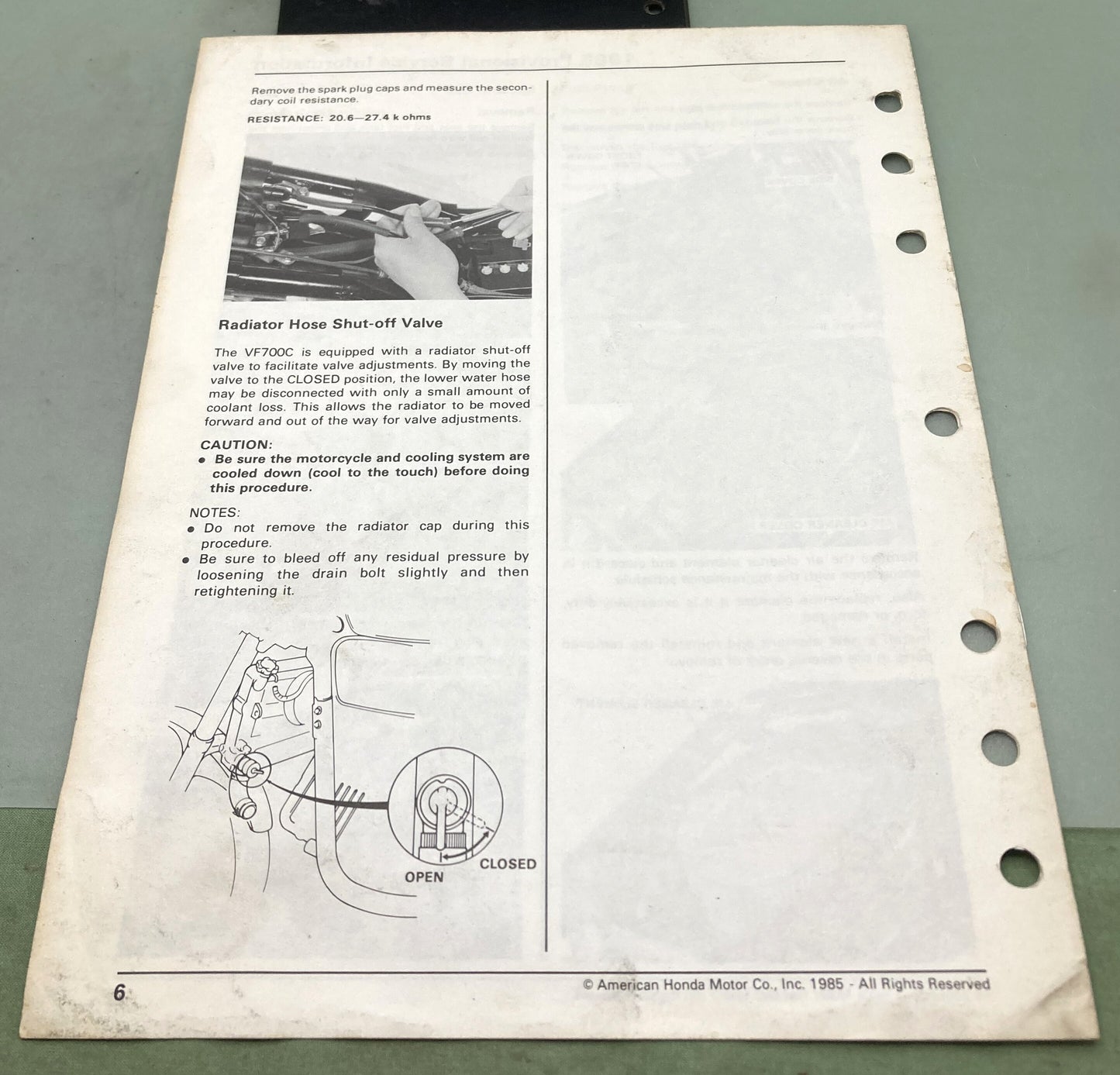 Genuine Honda S0030 VF700C Provisional Service Information 1985