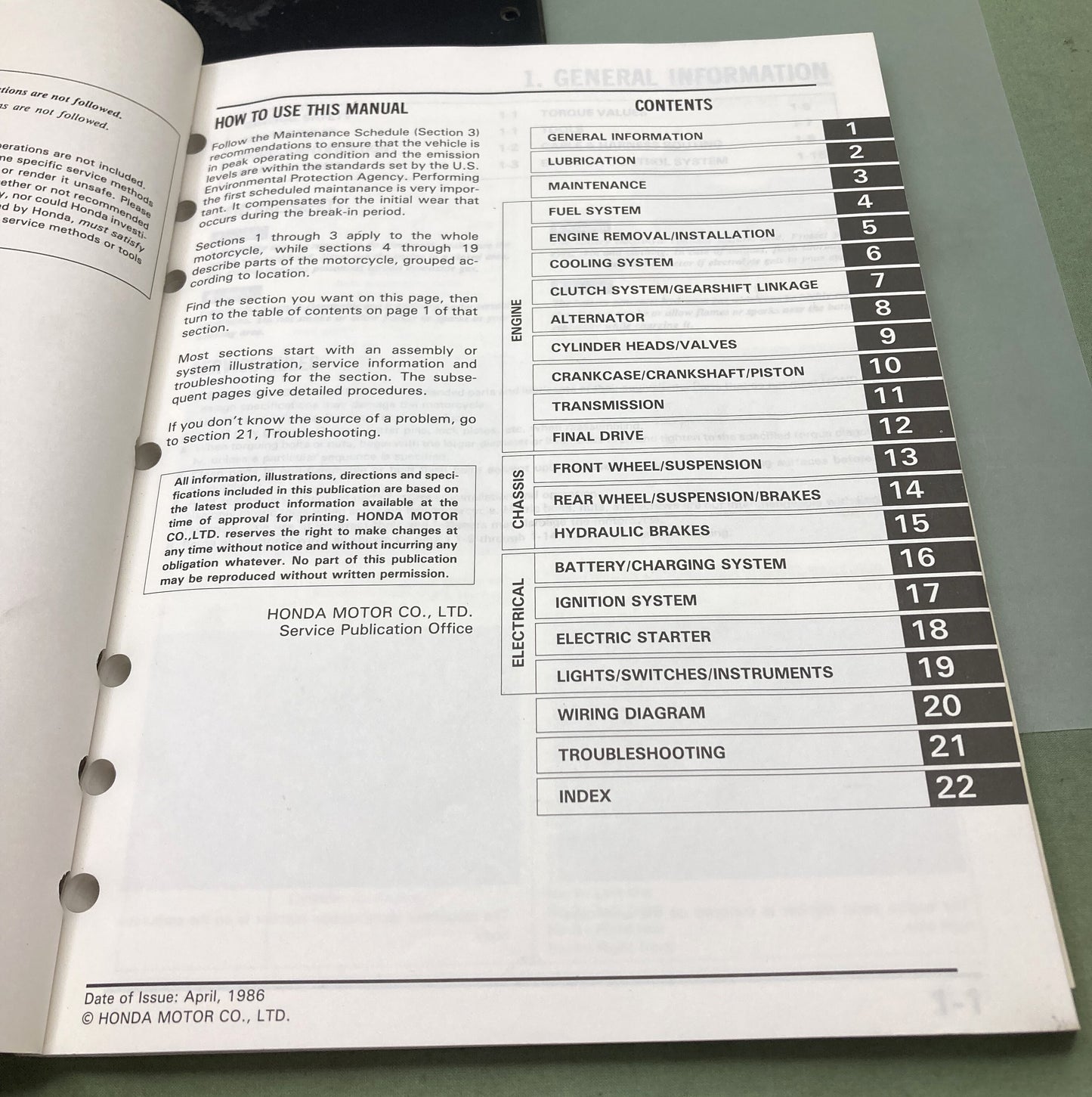 Genuine Honda 61MK301 VF700C Magna Service Manual 1986