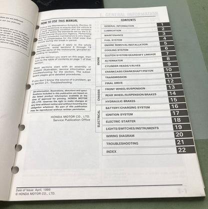 Genuine Honda 61MK301 VF700C Magna Service Manual 1986