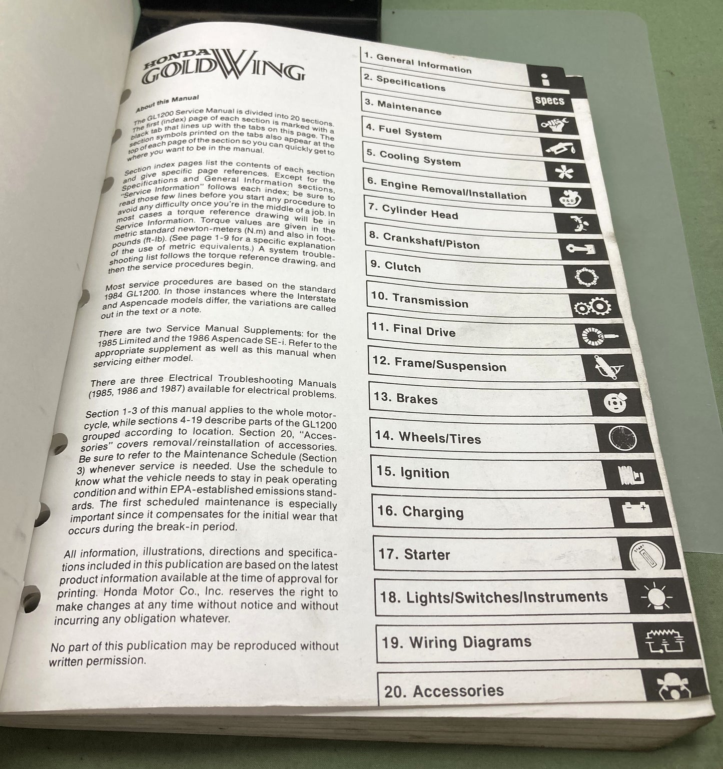 Genuine Honda 61ML950-AH GL1200 Goldwing Service Manual 1984-1987