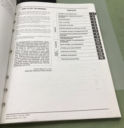 Genuine Honda 61GBF12 CR80R/RB CR85R/RB Service Manual 1995-2007