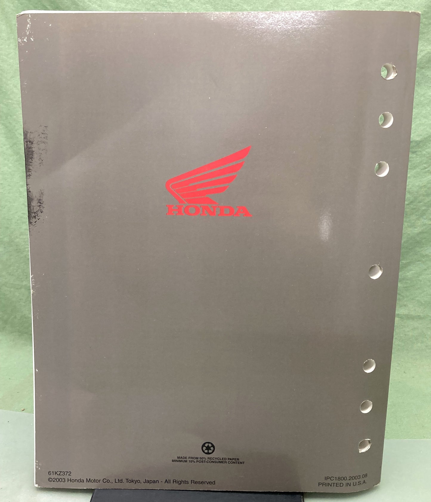 Genuine Honda 61KZ372 CR250R Service Manual 2002-2004