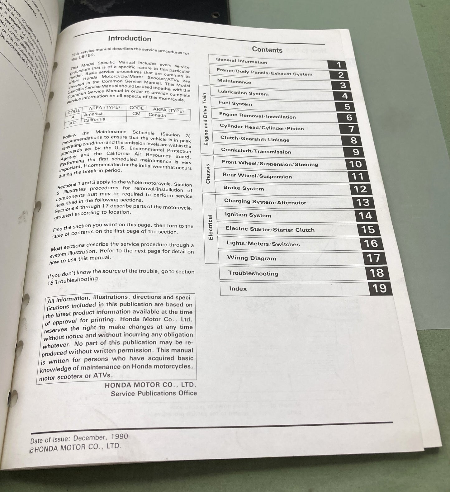 Genuine Honda 61MW304 CB750 Nighthawk Service Manual 1991-1999