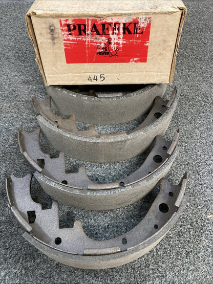 New Genuine Praefke 445 Drum Brake Shoe Set