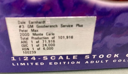 Action 1:24 Dale Earnhardt #3 GM Goodwrench Service Plus Peter Max New